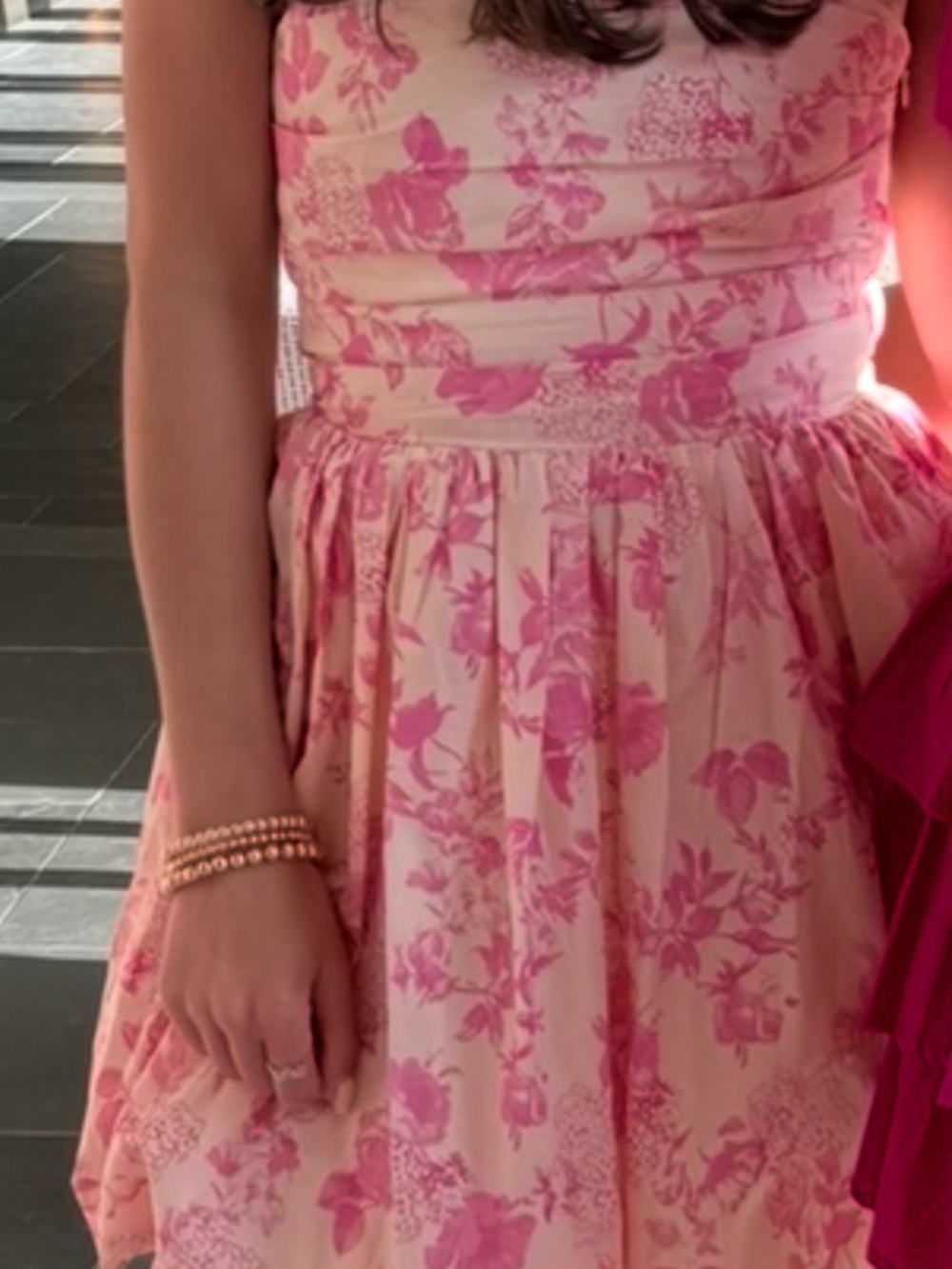 Girls Pink Floral Sundress - Elegant Spring Dress